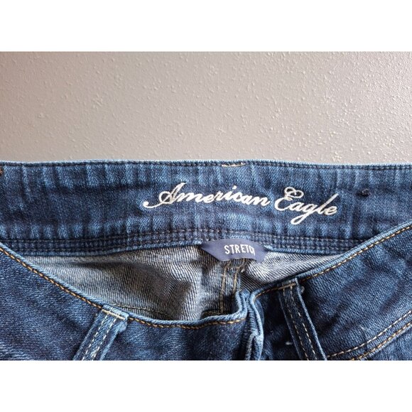 American Eagle Slim Boot Denim Jeans Womens Size 8 Regular Blue Medium Wash - Picture 3 of 8